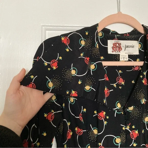 Incredible Bus Stop x Joanie Black Patterned Midi Dress - Picture 3 of 11